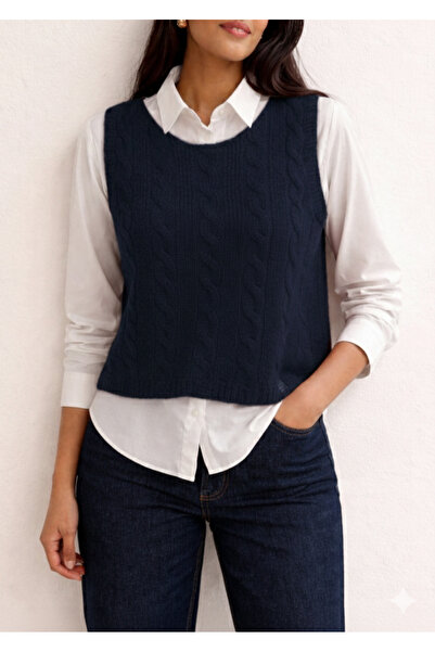 NSRKNİTWEAR Women's Hair Braided Patterned Knitwear Sweater