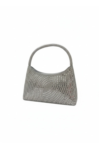 ABAYAT ALAMAL Women's evening bag adorned with sparkling crystals - silver