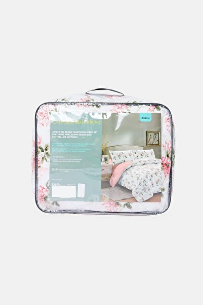 Catherine Malandrino 3 Pieces All Seson Comforter Sheet Set, White