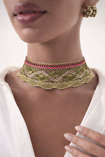 Maiden design Vintage Örgü choker