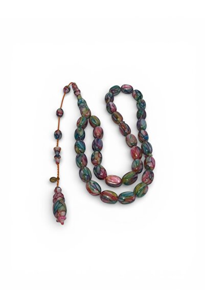 EnazStore سبحة فرنسية متعددة الألوان من سلسلة خاصة مصنوعة يدويًا من الجالاليت...