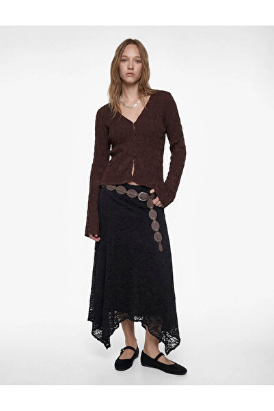 Koton Cardigan de damă din țesătură Bürümcük maro 6SAL90006IK