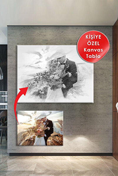 Morfil Sanat Atölyesi Kişiye Özel Karakalem Efektli Fotoğraf Dijital Baskı Ka...