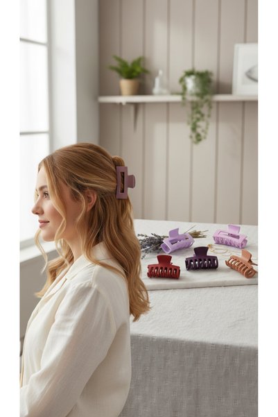 MYNAURA Women's Colorful Medium Size Hair Clip Set – 6-Piece Latch Model Hair Clips