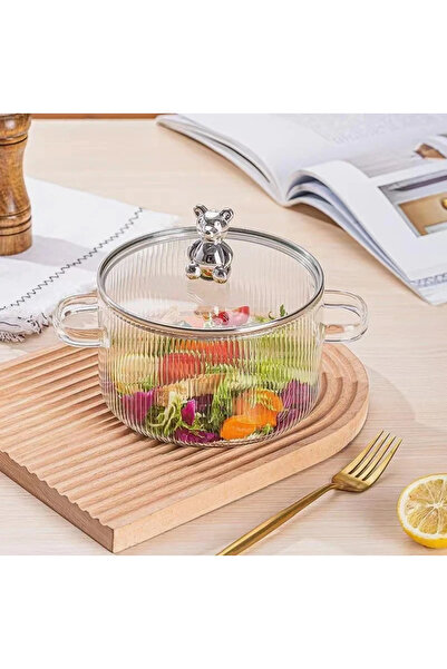 Enfa Isıya Dayanıklı Figürlü Cam Tencere 2 Adet