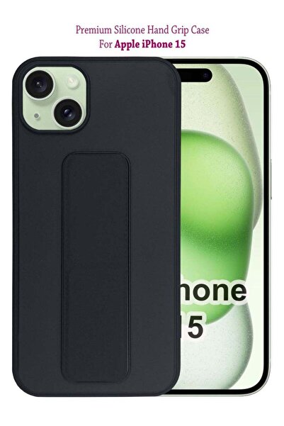 Generic Premium Silicone Magnetic Hand Grip Case Cover for Apple iPhone 15 - ...