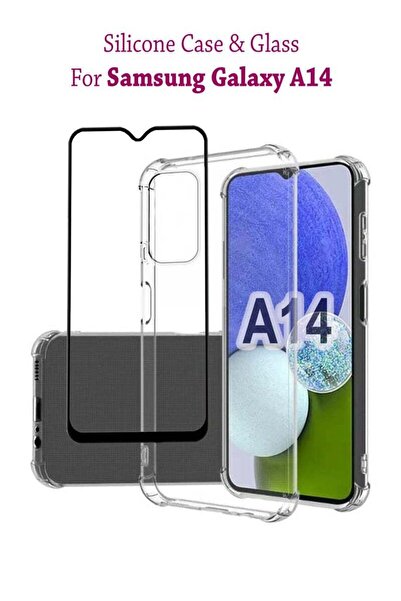 Generic Samsung Galaxy A14 5G Silicone Protective Case Cover with Tempered Gl...