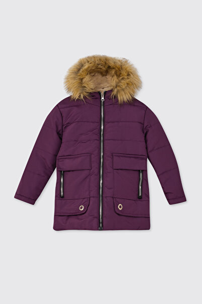 Panço Kız Bebek Mürdüm Mont