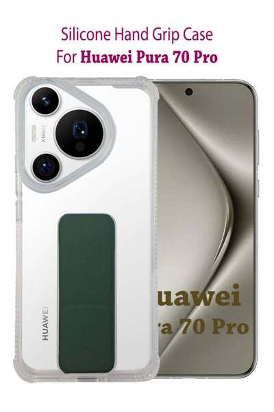 Generic غطاء حماية فاخر مزود بمقبض مغناطيسي لهاتف هواوي بورا 70 برو - أخضر