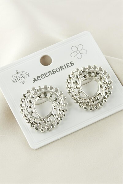 OSENSE أقراط معدنية ملتوية على شكل زجزاج