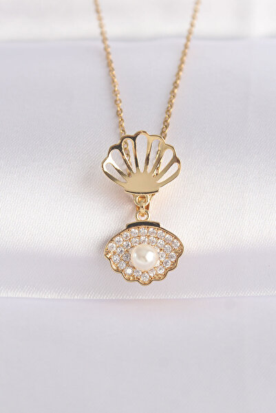 Lisinya سلسلة من الفولاذ 316L باللون الذهبي مع تفاصيل من حجر الزركون واللؤلؤ ...