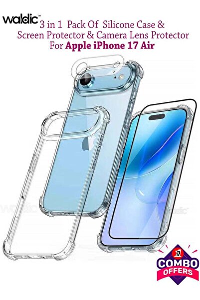 Generic واقي شاشة زجاجي للخصوصية وعدسة كاميرا لهاتف آيفون 17 إير من آبل - شفا...