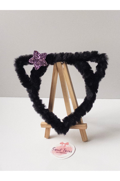 Sweet twins accessories Coroană pentru copii cu pisică urechi, coroană de plu...