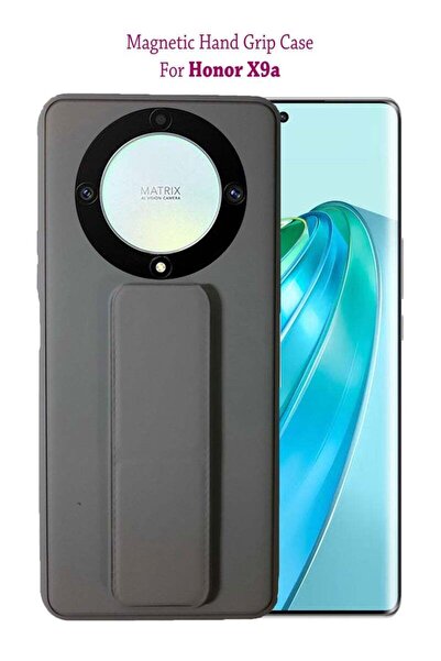 Generic Silicone Magnetic Hand Grip Case Cover for Honor X9a - Grey