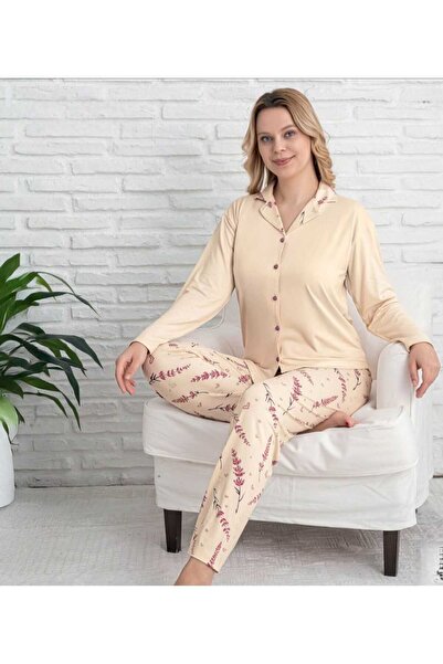 Pijamoni Мілан Сорочка з коміром, застібка спереду, довгі рукави, піжамний ко...