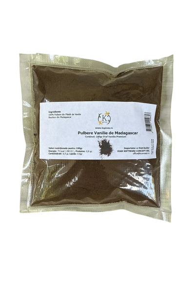 KSpices - Vanilie din Madagascar 100gr, Pudra Vanilie de Madagascar, Calitate...