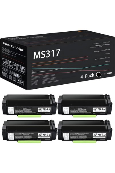 Lexmark MS317 TONER MX417de MS317dn MS417d MS517dn MUADİL 2500SAYFA 4ADET