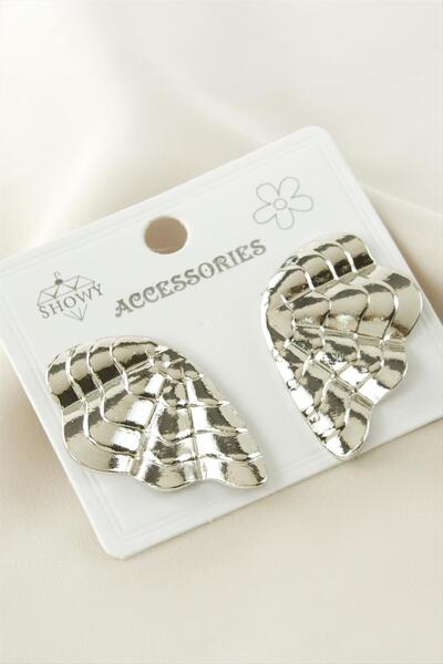 Marsilyan Flower Metal Earrings Ilkel-Bjt940