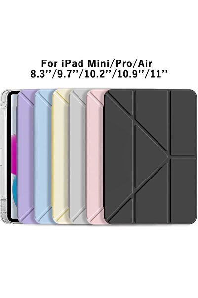 GoGoPlus İpad 11 A16 2025 10. Nesil 10.9 Kılıf Katlanır Kalem Bölmeli Tri Folding Standlı Uyku Modlu Kapak