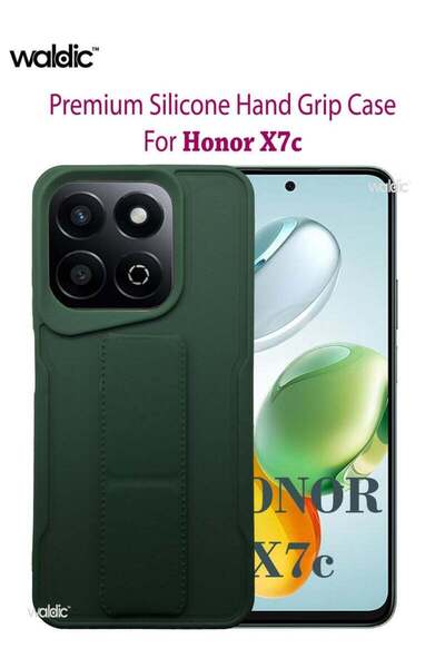 Generic Honor X7c HAND HOLDER Silicone Protective Back Case Cover- Green
