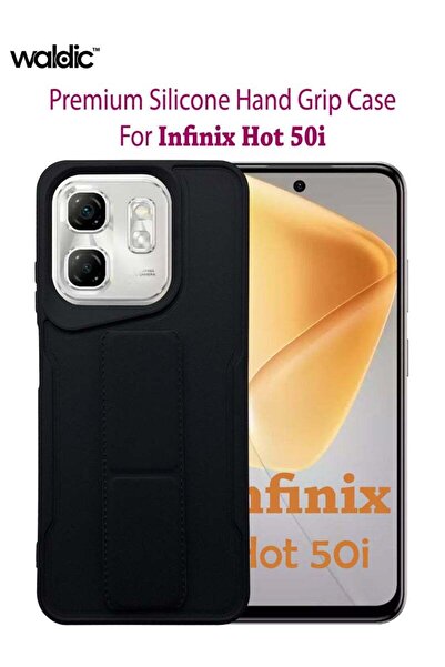 Generic Infinix Hot 50i HAND HOLDER Silicone Protective Back Case Cover - Black