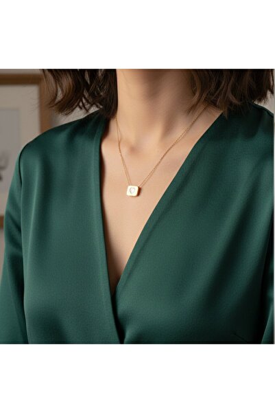 LENTE AKSESUAR قلادة على شكل قلب من الفولاذ 316L مطلية بالذهب - تصميم قلب مرب...