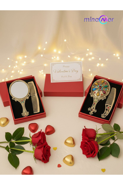 Minamor Sevgililer Gününe Özel Ayna & Tarak Seti