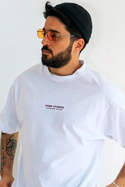 The Champ Clothing Ανδρικό μπλουζάκι oversized CHMP STUDIOS με τύπωμα Λευκό –...