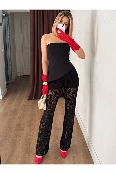 Lady Pixie Lace Detailed Lined Trousers
