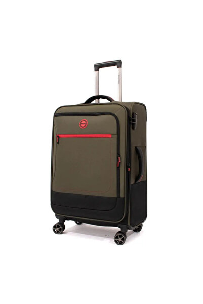 ELLA Icon Shadow 4-wheel trolley with telescopic handle, 80 cm, Green/Khaki