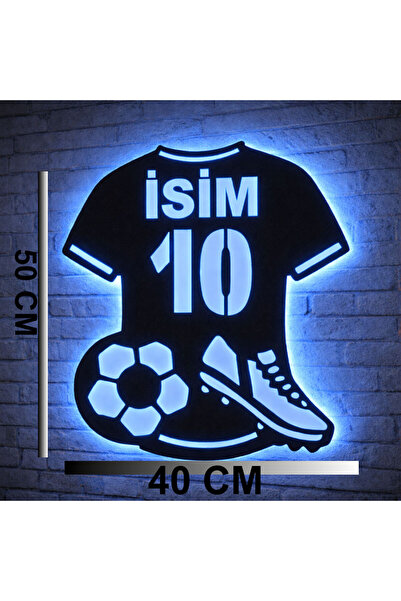 Şirin Lazer İsme Özel Futbolcu Forma Krampon Futbol Topu Led Işıklı Kişiye Öz...