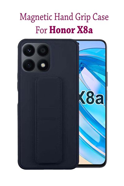 Generic Silicone Magnetic Hand Grip Case Cover for Honor X8a - Dark Blue