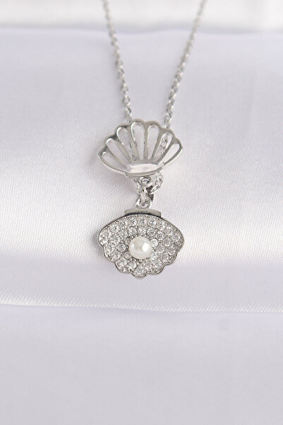 Lisinya سلسلة من الفولاذ 316L فضية اللون مع تفاصيل من الزركون واللؤلؤ على شكل...