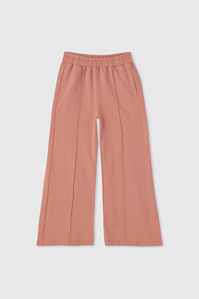 Panço Kız Çocuk Cepli Pembe Eşofman Altı