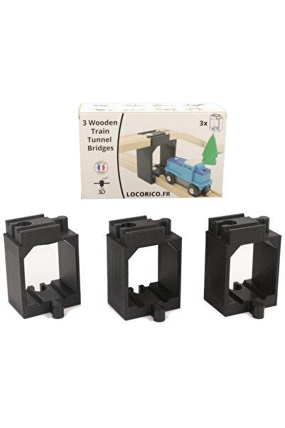 Locorico Multi-Level Wooden Train Bridge Set