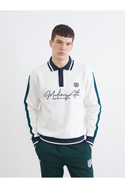 LC Waikiki Vizyon New Season Polo Neck Printed Men's Sweatshirt