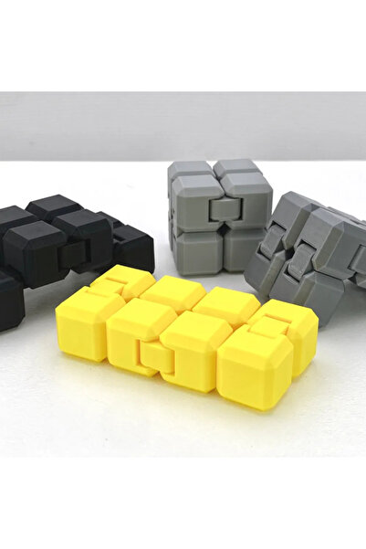 simsekfoto İnfinitycube- İnfinity Stres Küpü- Sonsuzluk Küpü Sari 8cm