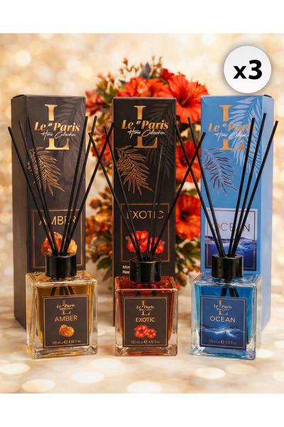 LE PARİS Odorizant de cameră cu bețișoare 120ml x3 - Ocean - Exotic - Ambra