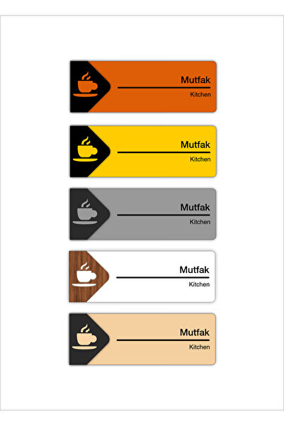 Amorf Design Mutfak Ofis Oda Kapı İsimliği Yönlendirme Tabelası Levhası Kişiselleştirilebilir