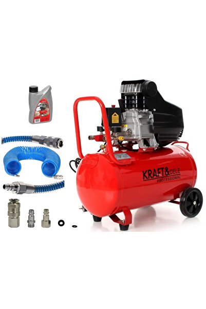 Kraft&dele Set complet de compresor de aer industrial de 50L, furtun de 20m ș...