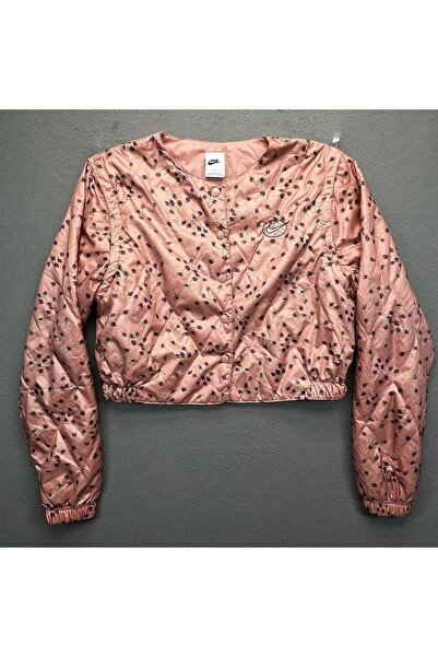 Nike Icon Clash Women’s Size L Woven Quilt Jacket Floral Pink DM6292-609
