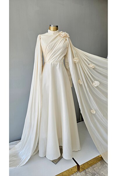 Nazan Terzi Çiçek Detaylı Tesettür Abiye