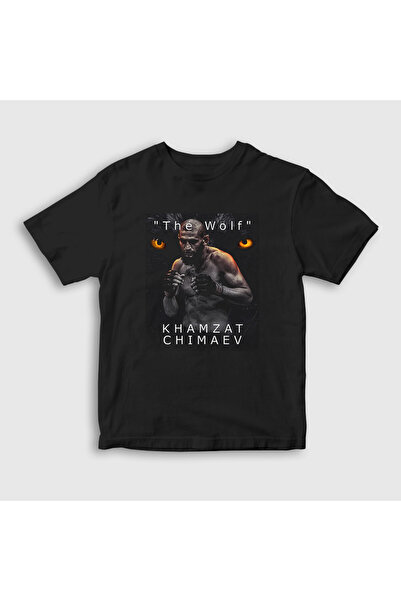 Presmono Unisex Kids Black Wolf Kurt Khamzat Chimaev Mma Ufc T-Shirt 429261Tt