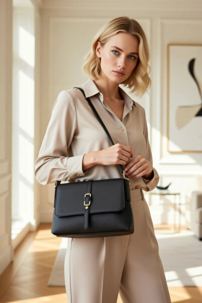 BENERLY Дамска мини чанта през рамо с капак, регулируема презрамка, текстурир...