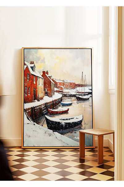 ARTHOUSECOLLECTIVE Snow by the Canal - Landscape Poster Collection - Frameles...