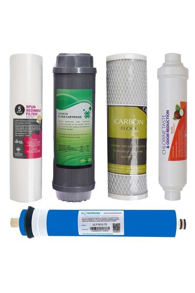 Kadim Kapital Vontron 80 GPD Membranlı 5'li Su Arıtma Seti - Açık Kasa (Housi...