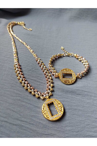 GEZERGOLD TAKI Külçe gram uyumlu Üçrenk doikalı lüx kolye bileklik 24ayar alt...