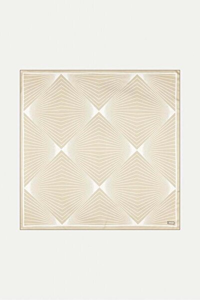 Vakko Twill Silk Scarf - 40550 - Cream White