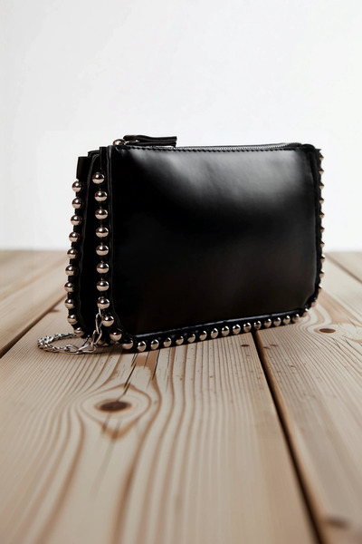 BENERLY حقيبة كتف نسائية صغيرة بتفاصيل مرصعة وحزام متقاطع وشكل مستطيل وسحاب ل...