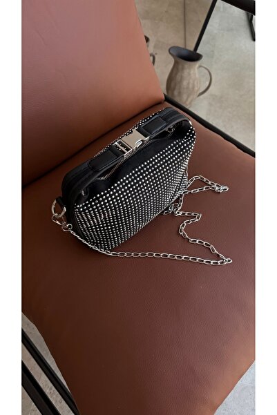 ZAINA BAGG Kadın Taş Detaylı Zincir Askılı Şık Çapraz Çanta